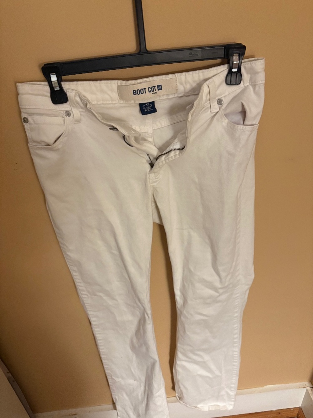 White jeans boot cut style